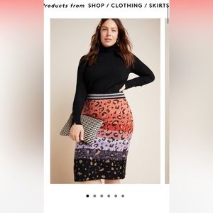 Anthropologie Leopard pencil skirt, works for XL - 2X!